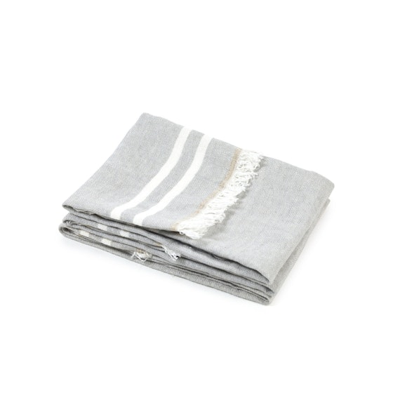 The Belgian Towel Gastendoekje Gray stripe 55x65cm