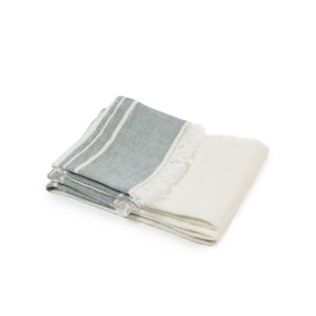 The Belgian Towel Guest towel Sage stripe 21.5x25.5"
