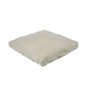 Linen Floor Cushion with Handle, Natural/Yellow