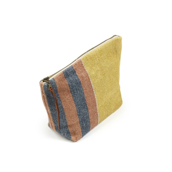 The Belgian Pouch Mini pochette Red Earth stripe 23x16cm