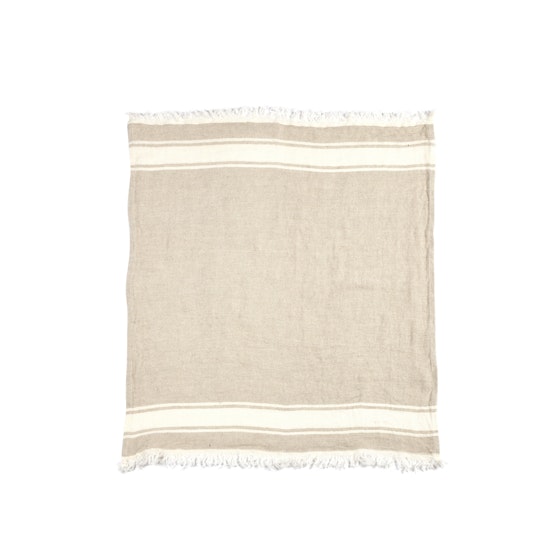 The Belgian Towel Serviette invité Flax stripe 55x65cm