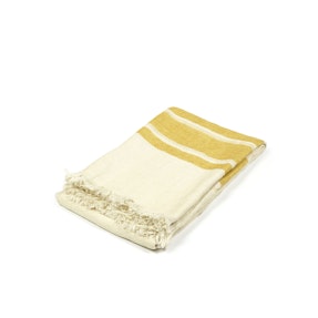 The Belgian Towel Fouta Mustard stripe 43x71 Inch