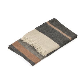 The Belgian Towel Fouta Black stripe 43x71 Inch