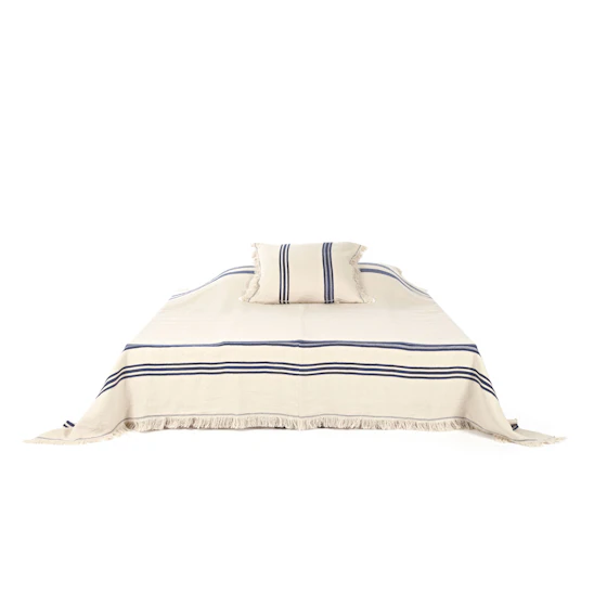 The Indigo stripe Coverlet