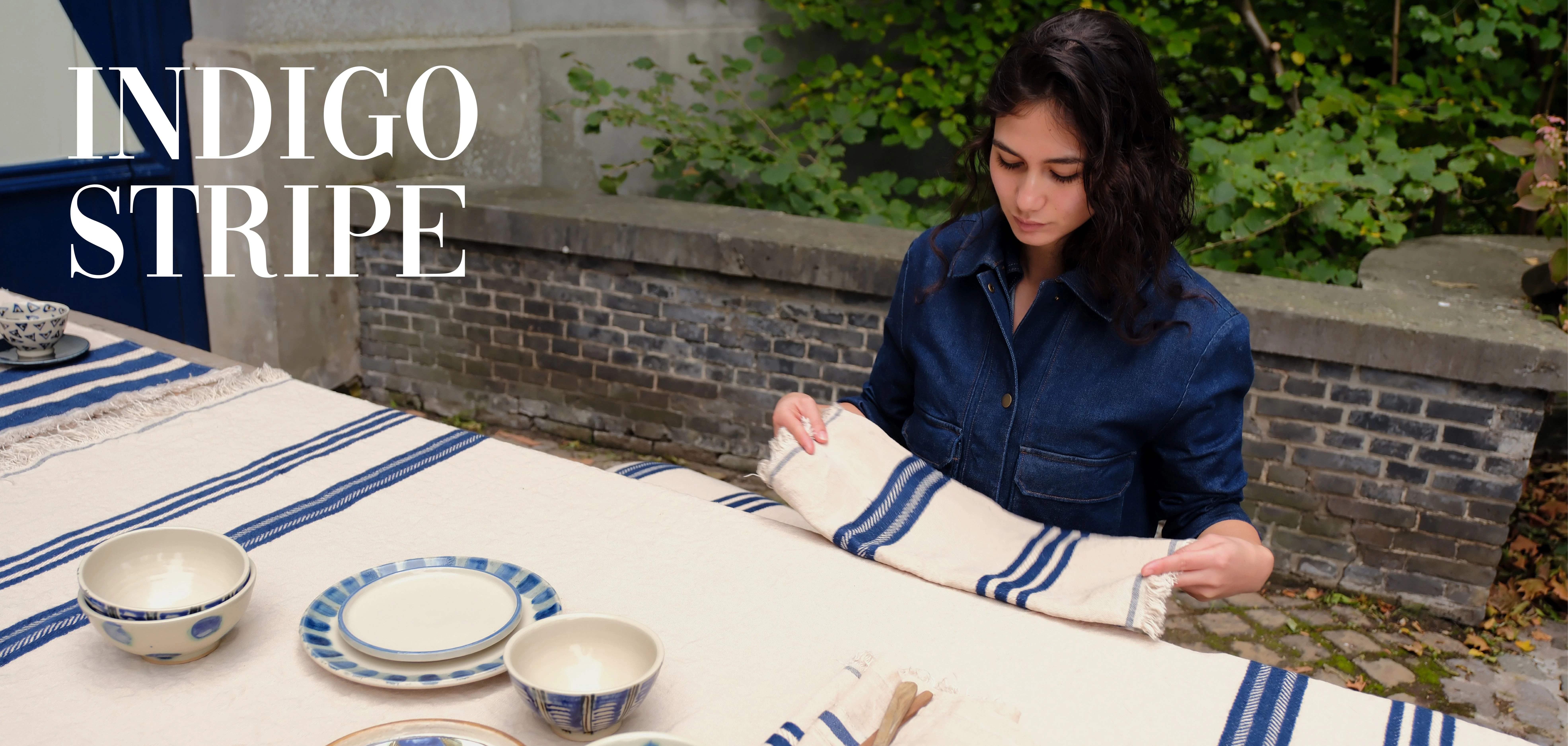 Pi&egrave;ce de Lin from the Blue Diamond Beauty collection by Libeco Home, featuring versatile Belgian linen for table, bed and interior.
