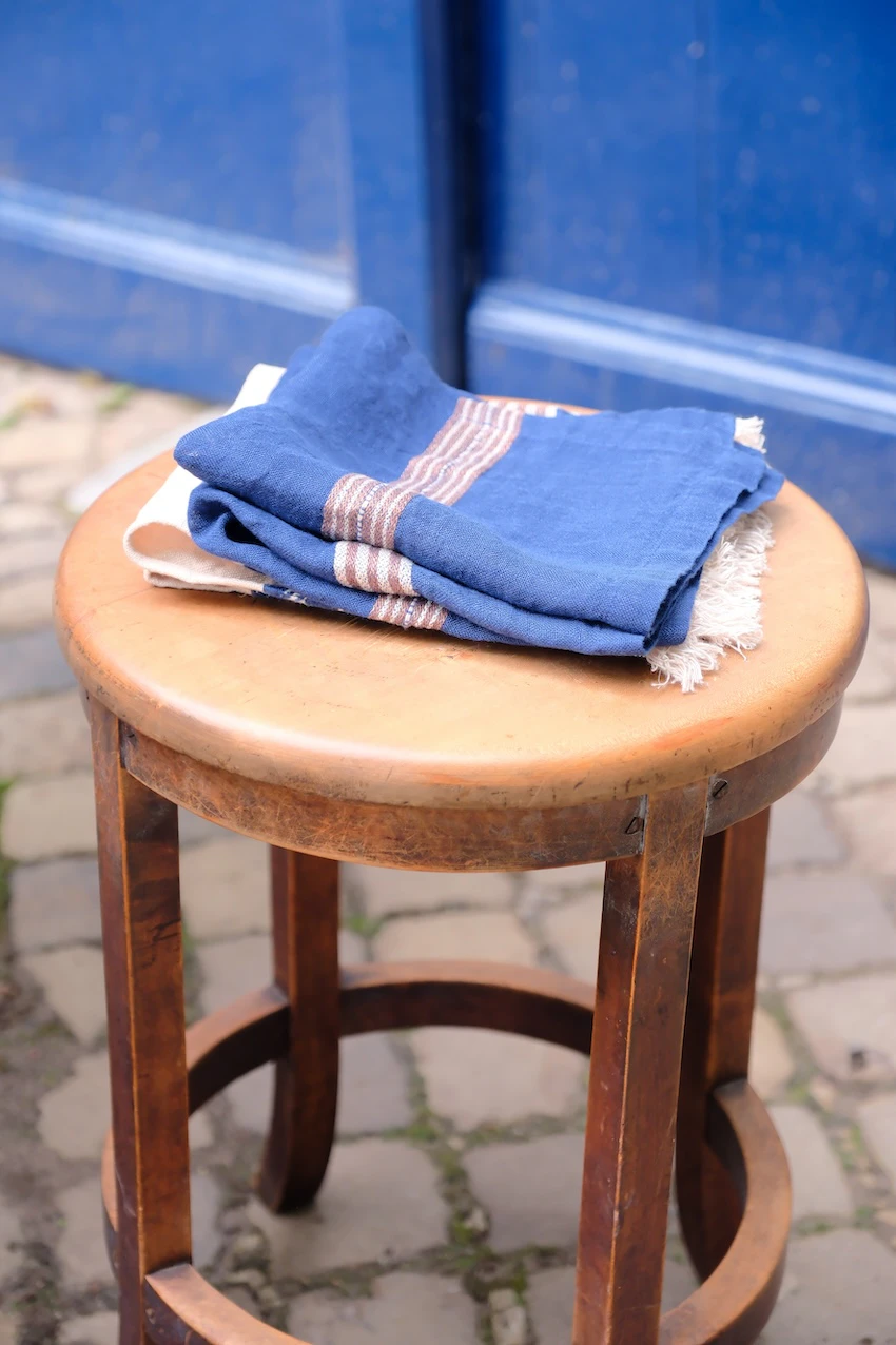 Indigo Stripe Belgian linen collection by Libeco Home