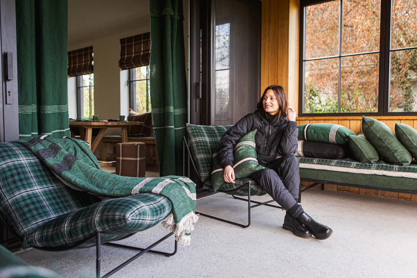 Batsi oversized check Belgian linen collection by Libeco Home
